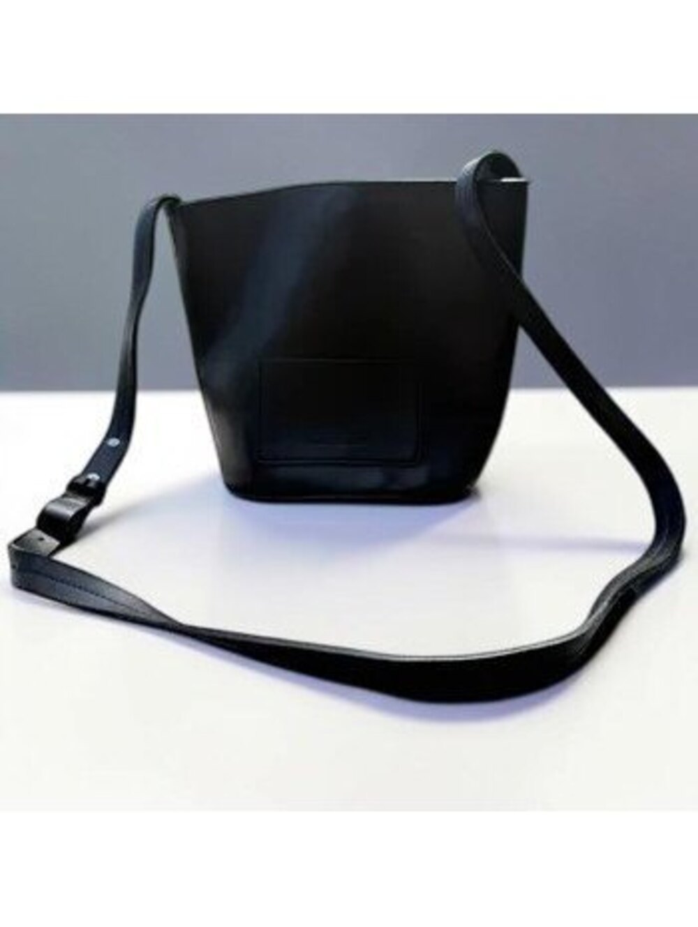 French Connection Bijou Bucket Bag Black Faux Leather Crossbody Shoulder Purse